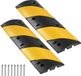 VEVOR 100cm Kabelbeschermer, 2-Kanaals Rubberen Kabelbeschermer, Zwart/Geel, 2-Pack