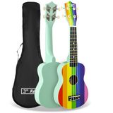 3rd Avenue Sopraan Ukelele 21 Inch met Tas, Regenboog