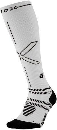 STOX Energy Socks Hardloopsokken Dames - Compressiekousen - Compressie Sokken Hardlopen - Sportsokken Wit / Zwart - Maat M: 38-40 - 1 Paar