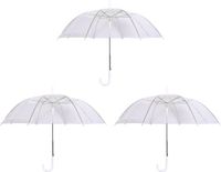 Discountershop B.V. Transparante Koepelparaplu Set voor Dames - 3 Stuks - Opvouwbaar - Windproof - Cadeau voor Vrouwen – 98cm Diameter