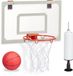 Relaxdays basketbalbord voor binnen - set met basketbal en pompje - indoor - aan deur - zonder boren