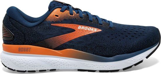 Brooks Ghost 16 Hardloopschoenen Heren - Donkerblauw/Oranje - Maat 44.5