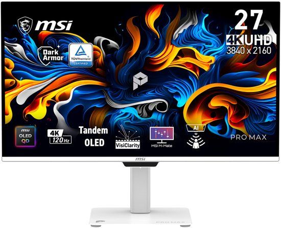 MSI PRO MAX 271UPXW12G - 26.5 Inch OLED - 4K UHD - 120Hz - USB-C 98W