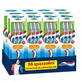 Aquafresh Interdental Flex Tris, tandenborstel met Flex-zone en afgeronde borstels, schone tanden en gezond tandvlees, middelgrote borstels, verpakking met 12 tandenborstels