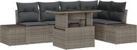 vidaXL Tuinbank Set 3 zitplaatsen Grijs Polyrattan