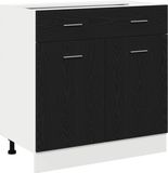 vidaXL Hangkast Zwart Eiken 80 x 46 x 81,5 cm Bewerkt Hout