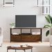 Maison Exclusive - meuble TV, marron, aspect chêne, 102x33x45 cm, matériau : panneau de particules et métal