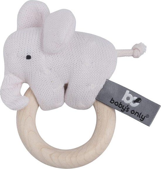 Baby's Only Houten Rammelaar Olifant - Classic Roze