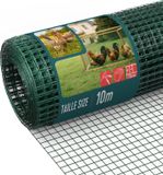 VOUNOT® Grillage soudé, enduit de PVC, rouleau, 1 x 10 m, maille 13 mm, fil 0,8 mm, grillage et clôture métallique pour jardin, petits animaux et poulailler, vert