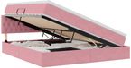 vidaXL lit plateforme LED avec matelas Rose 180 x 200 cm Velours