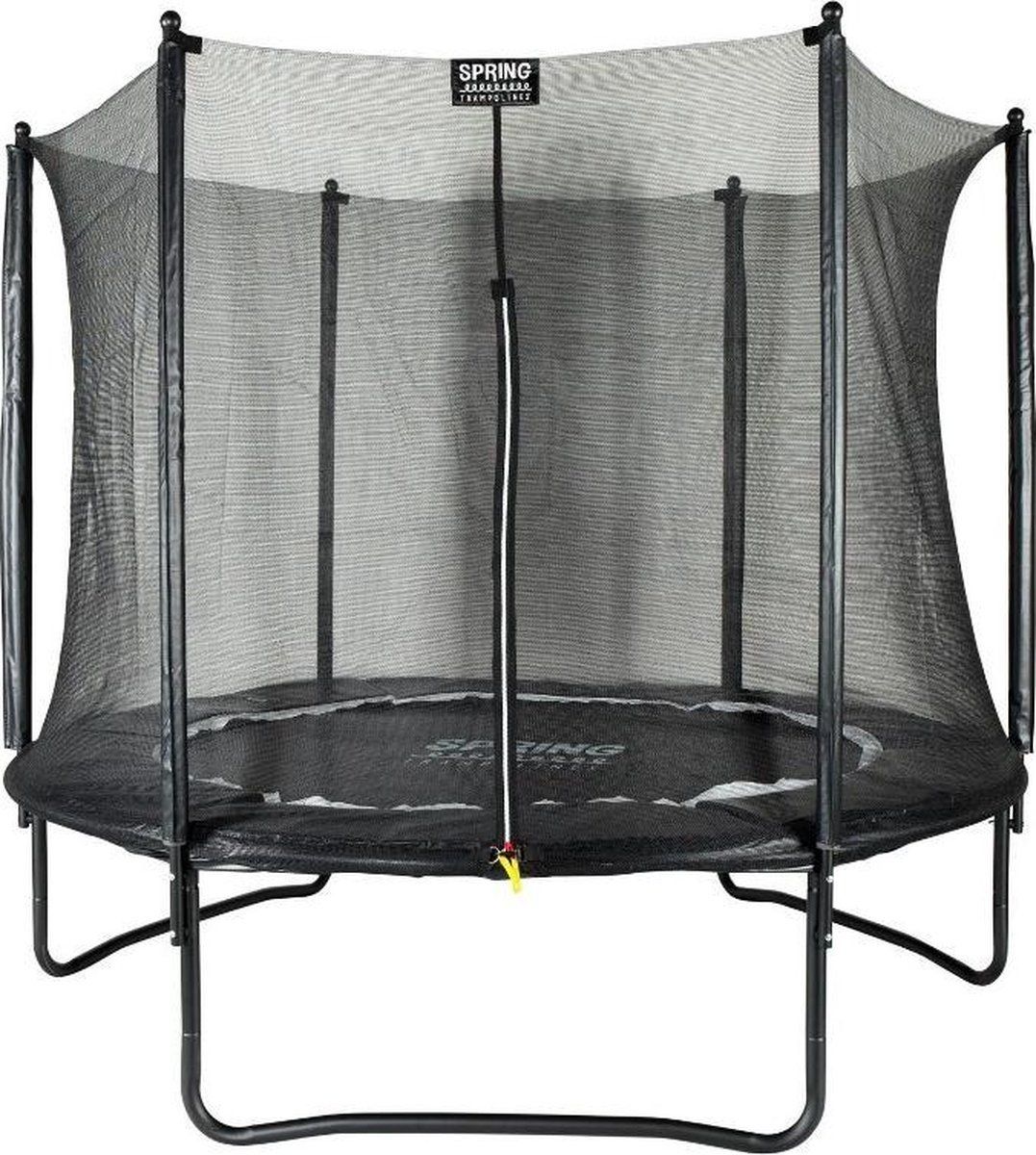 Spring Trampoline 244 cm (8ft) met veiligheidsnet - Black Edition - zwart