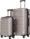 TRVLMORE Kofferset - 2 Delig - 42L Handbagage + 110L Ruimbagage - TSA Slot - Lichtgewicht - Reiskoffer Set - Roségoud