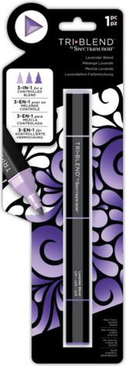 Spectrum Noir 561271 SN-TBLE-LVBL Triblend mengbare alcohol viltstiften 3 kleuren in 1 pen lavendel-lavendel, eenheidsmaat