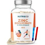 NUTRI&CO Zink Complex (TRAACS® Bisglycinaat & Liposomaal) + Selenium - 10 mg Zink Elementair - Pour Système Immunitaire, Peau, Cheveux & Ongles - 60 Capsules Végétaliennes
