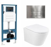 QeramiQ Dely Toiletset - Inbouwreservoir - Hangend Toilet - Glans Wit