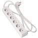 Stekkerdoos, Duitse stekkerdoos Stekkerdoos, 6 stopcontacten, wit, verlenging zonder schakelaar, met kabel 3G, 1,0 mm², 1,5 m
