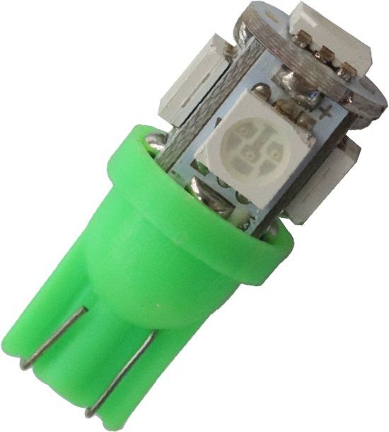 ABC-LED T10 - GROEN - 5 LED - 12V - 5050 SMD