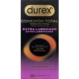 Durex Extra gesmeerde totale verbinding: ultradun latexvrij condoom met Body Feel-technologie, die lichaamswarmte beter overbrengt, 10 extra gesmeerde condooms