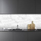 CREARREDA Spatbescherming voor de keuken, motief: marmer, 180 x 60 cm, 100% Made in Italy met niet-giftige inkt, brandvertragend en waterbestendig