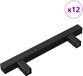 vidaXL Kast Handvat 12 st Zwart 150 x 12,3 x 35,2 mm Roestvrij staal