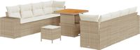 vidaXL Tuinbank Set Beige en Crème Poly Rattan
