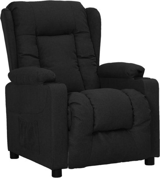 vidaXL Fauteuil verstelbaar stof zwart
