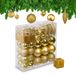 Merkloos / Sans marque Relaxdays Kerstballen, set van 110, kunststof, onbreekbaar, goud