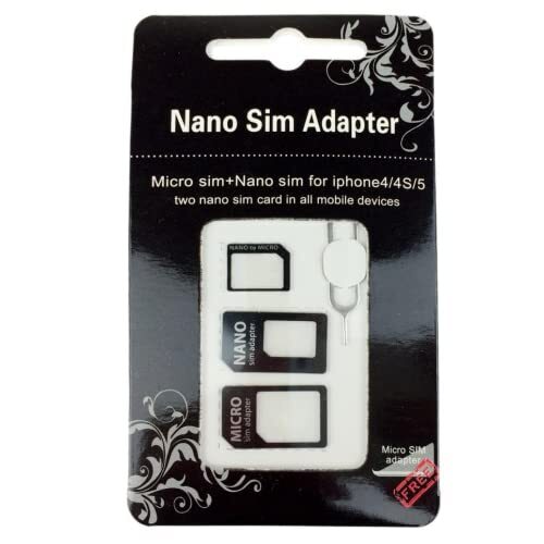 Nessuna 3-in-1 nano-simadapter, 4-in-1 nano op micro; nano op standaard simkaart en micro-to-simkaart + remover voor simkaarten.