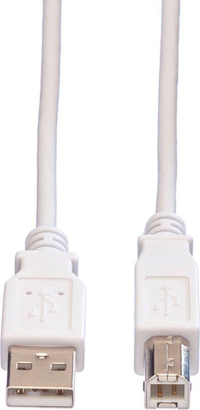 Value USB 2.0 Kabel, type A-B, wit, 3 m