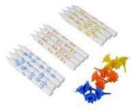 Dr. Oetker Muiskaarsen Diemuis, gekleurde verjaardagskaarsen, kleurkaarsen voor taarten en taarten, hoogwaardige taartkaarsen (kleur: oranje, blauw, geel), hoeveelheid: 1 x 12 kaarsen, 1 x 12 houders