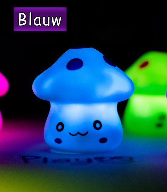 Playoo Kawaii Mushroom Night Light - Blue - Playoo