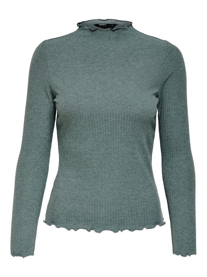 Only Onlemma Long Sleeve High Neck Top - Green - XS