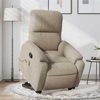 vidaXL Sta-op-massagestoel verstelbaar microvezelstof taupe 3204936