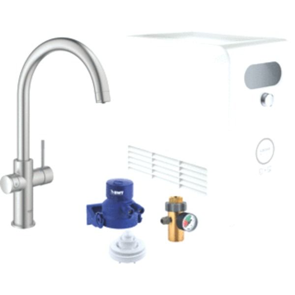 GROHE Blue Professional Keukenkraan Starterkit - Chilled & Sparkling - Supersteel