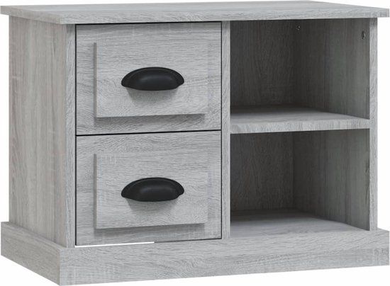 vidaXL Nachtkastje 60x35,5x45 cm grijs sonoma eikenkleurig
