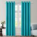Sans marque Rideaux, Paon bleu, 140x225 cm, Lot de 2