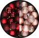 Kaemingk B.V. 28x pièces petites boules de Noël en plastique rose pâle et bordeaux 3 cm