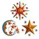 Limygus Metalen muurkunst, sculptuur, set van 3 – Celestial Wall Decoration – Sun Moon Star decoratief silhouet – waterdichte wanddecoratie voor thuis, slaapkamer, badkamer, woonkamer
