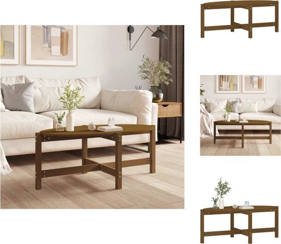 vidaXL Salontafel 118x63x45 cm massief grenenhout honingbruin