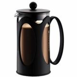 Bodum Kenya koffiezetapparaat (French Press System, permanent roestvrijstalen filter, 1,0 liter), zwart