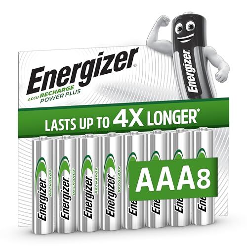 Energizer Recharge Power Plus - Herlaadbare AAA Batterijen (8 Stuks) - Micro LR03 - 700 mAh NiMH Batterij - 100% Recyclebare Plasticvrije Verpakking