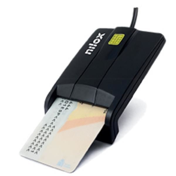Nilox NXLD001 Smart Card Reader - Black - USB 2.0 - Indoor