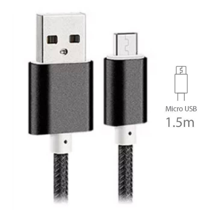 Stuff Certified 2-Pack USB 2 0 - Micro-USB Oplaadkabel Gevlochten Nylon Oplader Data Kabel Data Android 1 5 Meter Zwart