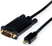 ROLINE Cable Mini DisplayPort - VGA, Mini DP M - VGA M, zwart, 2 m