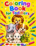 Coloring Book for Toddlers: 55 Cute Animal Coloring Pages with Big Simple Pictures for Toddlers and Preschool Kids