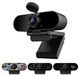 Merkloos Webcam 1080p Full HD Met microfoon en privacyhoes Voor conferenties en livestreaming