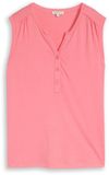 Tom Tailor - Henley-top met plooien - Maat XXXL - soft fuchsia pink