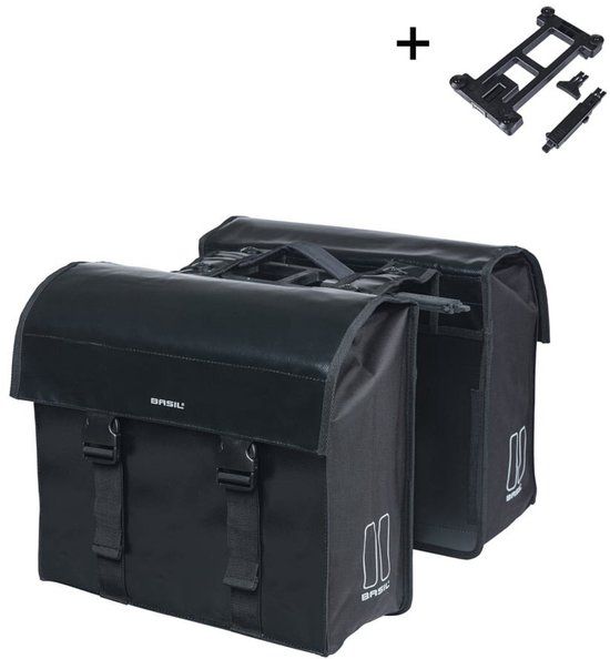 Basil Urban Load dubbele fietstas MIK, 48-53L, zwart