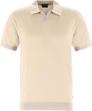 OLYMP Gebreide Polo Katoen met Lyocell - Korte Mouw - Beige - Maat XL