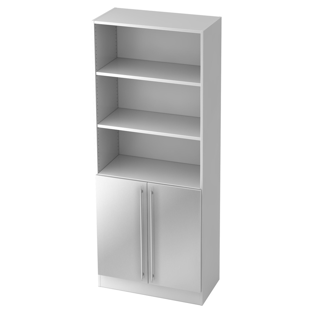 hjh OFFICE PRO Wandkast | Wit/Zilver | 80 x 42 x 200,4 cm | Signa G 7700 RE